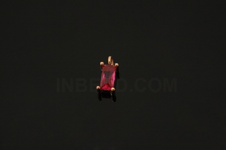 [W] V126-Pink Gold Plated-(10pcs)-CZ Ruby Charms-Wholesale Silver Charms, [PRODUCT_SEARCH_KEYWORD], JEWELFINGER-INBEAD, [CURRENT_CATE_NAME]
