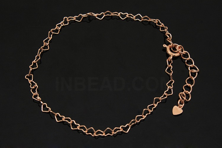 [W] A314-Pink Gold Plated-(5pcs)-4.0 Heart 20cm Bracelet-Wholesale Silver Bracelet, [PRODUCT_SEARCH_KEYWORD], JEWELFINGER-INBEAD, [CURRENT_CATE_NAME]
