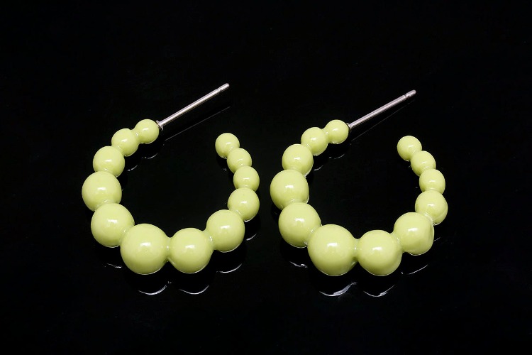 K356-Epoxy-(1pairs)-29mm Light Green Epoxy Post Earrings-Daily Earrings-Titanium Post, [PRODUCT_SEARCH_KEYWORD], JEWELFINGER-INBEAD, [CURRENT_CATE_NAME]