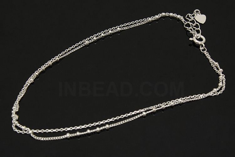 [W] A274-None Plated-(3pcs)-130F 5:5+230 4DC 25cm Ankle Bracelet-Wholesale Silver Ankle Bracelet, [PRODUCT_SEARCH_KEYWORD], JEWELFINGER-INBEAD, [CURRENT_CATE_NAME]