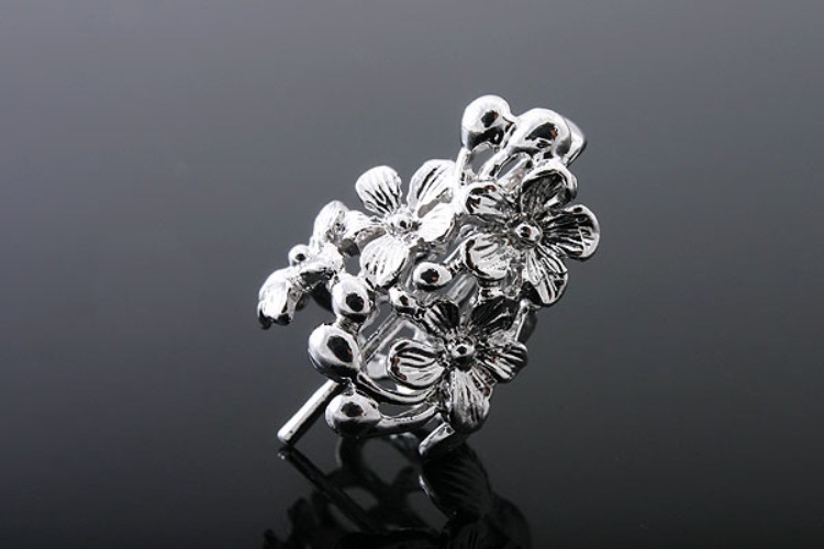 K212-Rhodium Plated-(1piece)-Flower Silver Beads Cap-Wholesale Silver Beads Caps, [PRODUCT_SEARCH_KEYWORD], JEWELFINGER-INBEAD, [CURRENT_CATE_NAME]