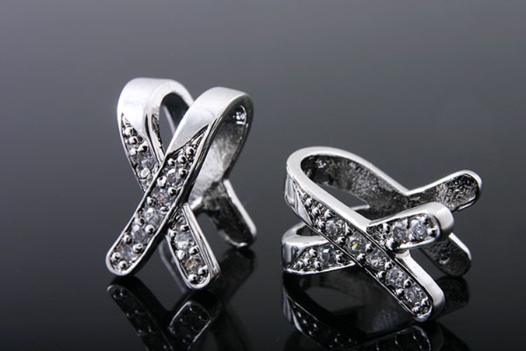 K697-Rhodium Plated-(1piece)-8*14mm CZ Pendants-Wholesale Silver Pendants, [PRODUCT_SEARCH_KEYWORD], JEWELFINGER-INBEAD, [CURRENT_CATE_NAME]