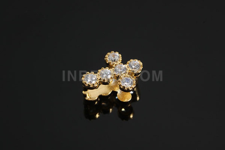K1076-Gold Plated-(1piece)-CZ Cross Silver Bail-Wholesale Silver Bails, [PRODUCT_SEARCH_KEYWORD], JEWELFINGER-INBEAD, [CURRENT_CATE_NAME]