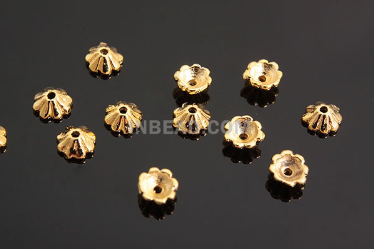 K489-Gold Plated-(4pcs)-3.5mm Silver Beads Cap-Wholesale Silver Beads Caps, [PRODUCT_SEARCH_KEYWORD], JEWELFINGER-INBEAD, [CURRENT_CATE_NAME]