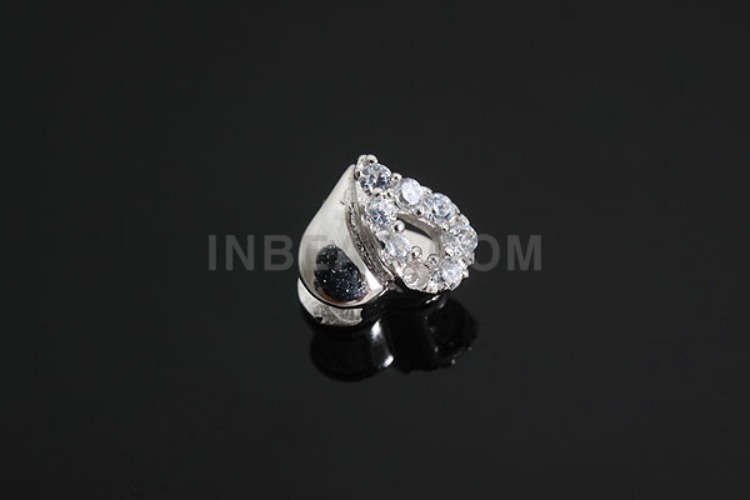 K1078-Rhodium Plated-(1piece)-CZ Heart Silver Bail-Wholesale Silver Bails, [PRODUCT_SEARCH_KEYWORD], JEWELFINGER-INBEAD, [CURRENT_CATE_NAME]