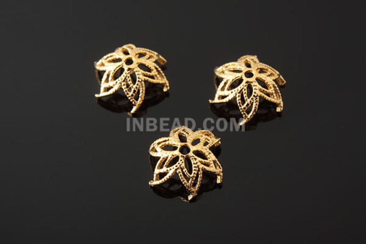 [W] K546-Gold Plated-(20pcs)-8mm Flower Silver Beads Cap-Wholesale Silver Beads Caps, [PRODUCT_SEARCH_KEYWORD], JEWELFINGER-INBEAD, [CURRENT_CATE_NAME]