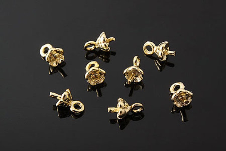 K771-Gold Plated-(2pcs)-3mm Flower Silver Beads Cap-Wholesale Silver Beads Caps, [PRODUCT_SEARCH_KEYWORD], JEWELFINGER-INBEAD, [CURRENT_CATE_NAME]