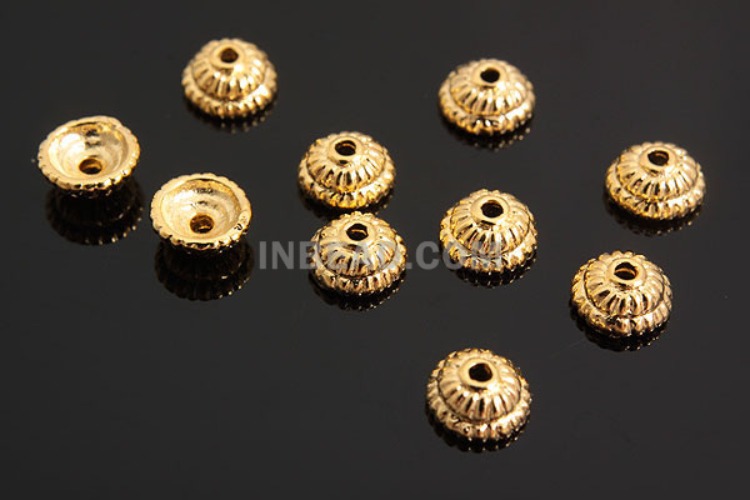 [W] K361-Gold Plated-(40pcs)-4.5mm Silver Beads Cap-Wholesale Silver Beads Caps, [PRODUCT_SEARCH_KEYWORD], JEWELFINGER-INBEAD, [CURRENT_CATE_NAME]