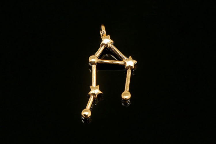 B015-Gold Plated-(1piece)-Libra-Zodiac Charms,Horoscope Sign Necklace Charms,Constellation Necklace Pendant,DIY Jewelry Making Accessories-Wholesale Zodiac, [PRODUCT_SEARCH_KEYWORD], JEWELFINGER-INBEAD, [CURRENT_CATE_NAME]