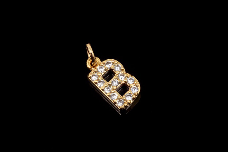 [W] EM007-Gold Plated Initial B-(10pcs)-Cubic Alphabet Letter Charm,Nickel Free,Micro Pave Initial Letter Alphabet Pendant Charms for Jewelry Making-Wholesale Initials, [PRODUCT_SEARCH_KEYWORD], JEWELFINGER-INBEAD, [CURRENT_CATE_NAME]
