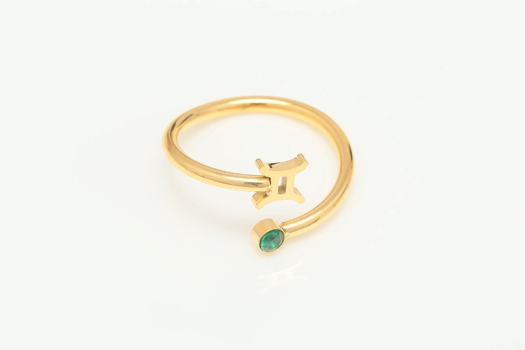 ST036-Gold Plated-(1piece)-Gemini-Stainless Steel Zodiac Ring,Birthstone Ring,Constellation Jewelry,Minimalist Stackable Ring,Waterproof,Anti-tanish, [PRODUCT_SEARCH_KEYWORD], JEWELFINGER-INBEAD, [CURRENT_CATE_NAME]