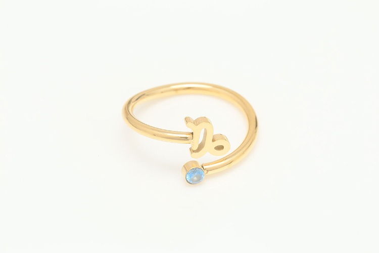 ST036-Gold Plated-(1piece)-Capricorn-Stainless Steel Zodiac Ring,Birthstone Ring,Constellation Jewelry,Minimalist Stackable Ring,Waterproof,Anti-tanish, [PRODUCT_SEARCH_KEYWORD], JEWELFINGER-INBEAD, [CURRENT_CATE_NAME]
