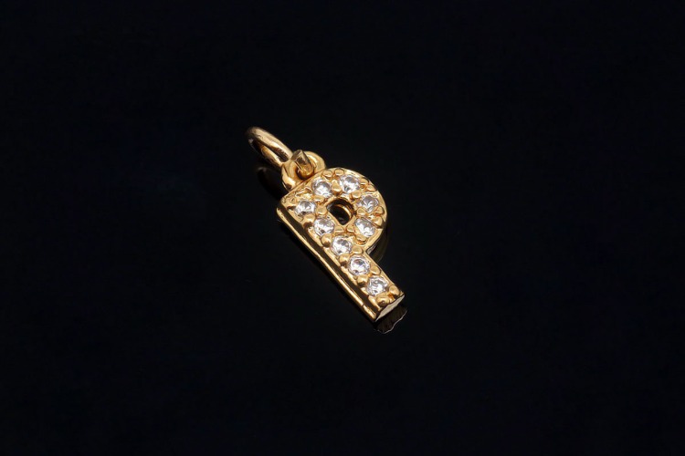 [W] EM007-Gold Plated Initial P-(10pcs)-Cubic Alphabet Letter Charm,Nickel Free,Micro Pave Initial Letter Alphabet Pendant Charms for Jewelry Making-Wholesale Initials, [PRODUCT_SEARCH_KEYWORD], JEWELFINGER-INBEAD, [CURRENT_CATE_NAME]