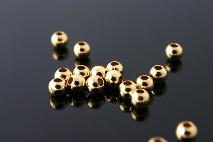 [W] K084-Gold Plated-(100pcs)-3mm Silver Beads-Wholesale Silver Beads, [PRODUCT_SEARCH_KEYWORD], JEWELFINGER-INBEAD, [CURRENT_CATE_NAME]