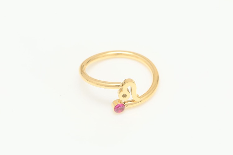 ST036-Gold Plated-(1piece)-Leo-Stainless Steel Zodiac Ring,Birthstone Ring,Constellation Jewelry,Minimalist Stackable Ring,Waterproof,Anti-tanish, [PRODUCT_SEARCH_KEYWORD], JEWELFINGER-INBEAD, [CURRENT_CATE_NAME]