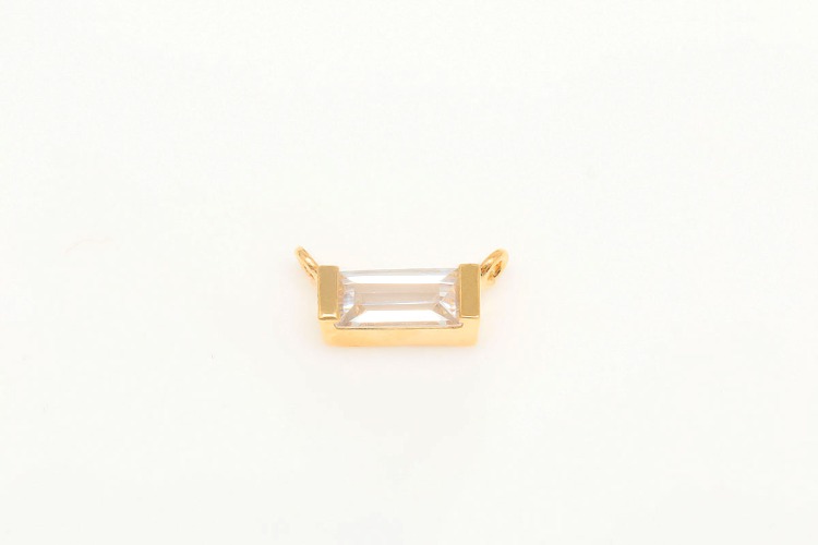 [W] K597-Gold Plated-(20pcs)-3*8mm Gold Plated-Tiny Baguette Cubic Zirconia Charms,Dainty Cubic Square Pendant-Wholesale Charms, [PRODUCT_SEARCH_KEYWORD], JEWELFINGER-INBEAD, [CURRENT_CATE_NAME]