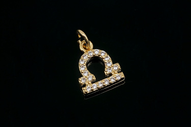 [W] EM008-Gold Plated-(10pcs)-Libra-CZ Astrological  Zodiac Charms,Horoscope Charms,Constellation Jewelry Birth Signs,Constellation Pendant,Nickel Free-Wholesale Zodiac, [PRODUCT_SEARCH_KEYWORD], JEWELFINGER-INBEAD, [CURRENT_CATE_NAME]