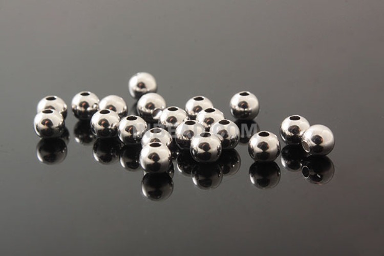 [W] K095-Rhodium Plated-(100pcs)-3mm Silver Beads-Wholesale Silver Beads, [PRODUCT_SEARCH_KEYWORD], JEWELFINGER-INBEAD, [CURRENT_CATE_NAME]