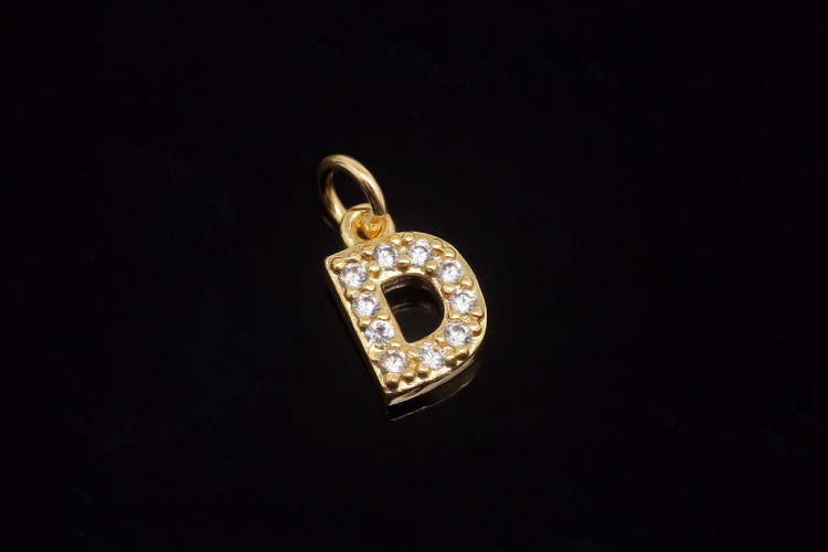 [W] EM007-Gold Plated Initial D-(10pcs)-Cubic Alphabet Letter Charm,Nickel Free,Micro Pave Initial Letter Alphabet Pendant Charms for Jewelry Making-Wholesale Initials, [PRODUCT_SEARCH_KEYWORD], JEWELFINGER-INBEAD, [CURRENT_CATE_NAME]