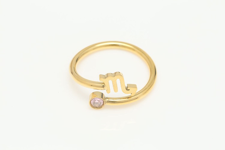 ST036-Gold Plated-(1piece)-Scorpio-Stainless Steel Zodiac Ring,Birthstone Ring,Constellation Jewelry,Minimalist Stackable Ring,Waterproof,Anti-tanish, [PRODUCT_SEARCH_KEYWORD], JEWELFINGER-INBEAD, [CURRENT_CATE_NAME]