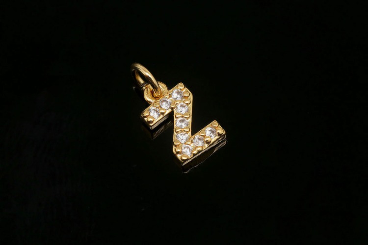 [W] EM007-Gold Plated Initial Z-(10pcs)-Cubic Alphabet Letter Charm,Nickel Free,Micro Pave Initial Letter Alphabet Pendant Charms for Jewelry Making-Wholesale Initials, [PRODUCT_SEARCH_KEYWORD], JEWELFINGER-INBEAD, [CURRENT_CATE_NAME]
