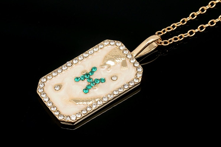 ST019-Gold Plated E-Coat Anti Tarnish-(1piece)-Pisces-E-coat Enamel Tarot Zodiac Necklace, CZ Personalized Necklace,Horoscope Necklace,Birthday Gift for Her,Waterproof-Wholesale Zodiac, [PRODUCT_SEARCH_KEYWORD], JEWELFINGER-INBEAD, [CURRENT_CATE_NAME]