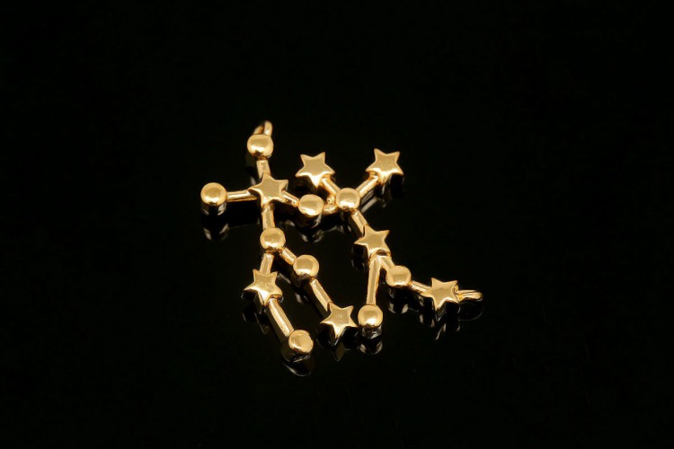 B015-Gold Plated-(1piece)-Gemini-Zodiac Charms,Horoscope Sign Necklace Charms,Constellation Necklace Pendant,DIY Jewelry Making Accessories-Wholesale Zodiac, [PRODUCT_SEARCH_KEYWORD], JEWELFINGER-INBEAD, [CURRENT_CATE_NAME]