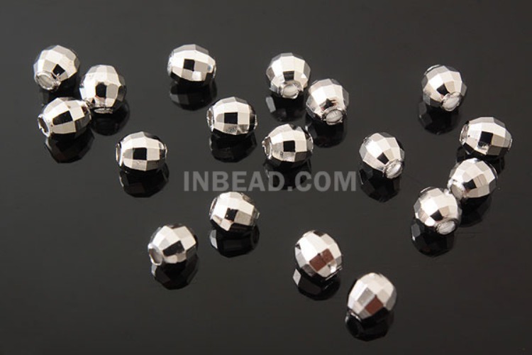 K640-Rhodium Plated-(5pcs)-3mm Silver Beads-Wholesale Silver Beads, [PRODUCT_SEARCH_KEYWORD], JEWELFINGER-INBEAD, [CURRENT_CATE_NAME]