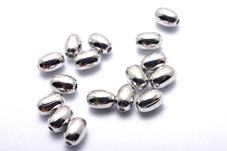 K103-Rhodium Plated-(2pcs)-4.5*3mm Silver Beads-Wholesale Silver Beads, [PRODUCT_SEARCH_KEYWORD], JEWELFINGER-INBEAD, [CURRENT_CATE_NAME]