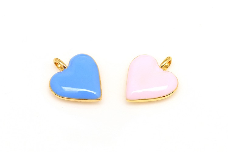 CH6139-Gold Plated-(1piece)-11*13mm Enamel Heart Charms-Brass Heart Pendant-Necklace Earrings Making Supply, [PRODUCT_SEARCH_KEYWORD], JEWELFINGER-INBEAD, [CURRENT_CATE_NAME]