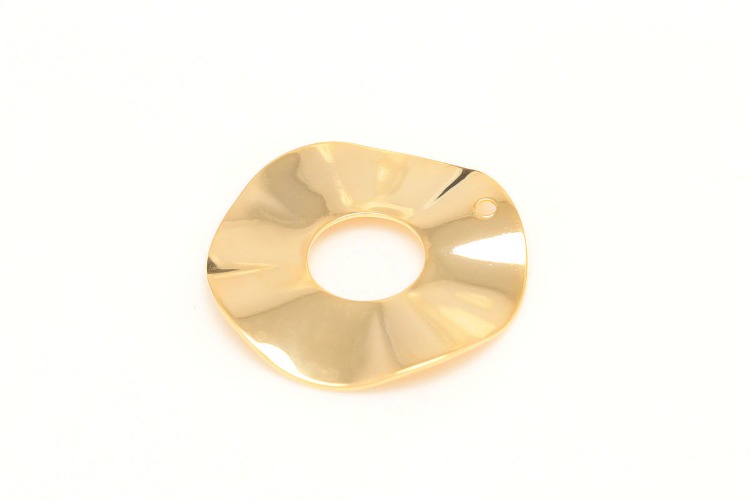 CH6138-Gold Plated-(2pcs)-24mm Donut Shape Charms-Round Pendant-Jewelry Making Supply, [PRODUCT_SEARCH_KEYWORD], JEWELFINGER-INBEAD, [CURRENT_CATE_NAME]