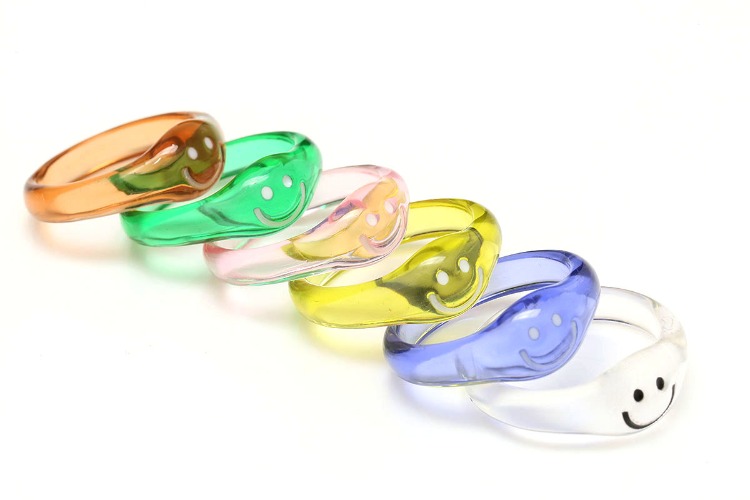 K637-Epoxy-(1piece)-US size 6 1/2 Epoxy Ring,High Quality Resin Smile Face Ring,Colorful Ring,Minimalist Ring, [PRODUCT_SEARCH_KEYWORD], JEWELFINGER-INBEAD, [CURRENT_CATE_NAME]