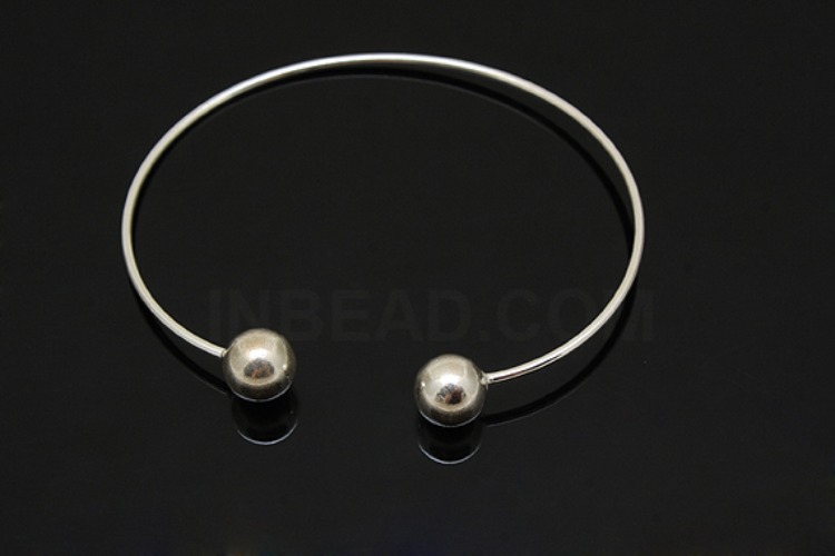 K1321-Non Plated-(1piece)-8mm Ball Bangle, Silver Bracelet-Wholesale Silver Bracelets, [PRODUCT_SEARCH_KEYWORD], JEWELFINGER-INBEAD, [CURRENT_CATE_NAME]