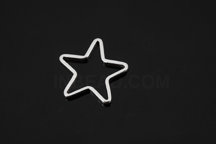 [W] V245-Rhodium Plated-(10pcs)-11.2mm Star Silver Beads-Wholesale Silver Beads, [PRODUCT_SEARCH_KEYWORD], JEWELFINGER-INBEAD, [CURRENT_CATE_NAME]