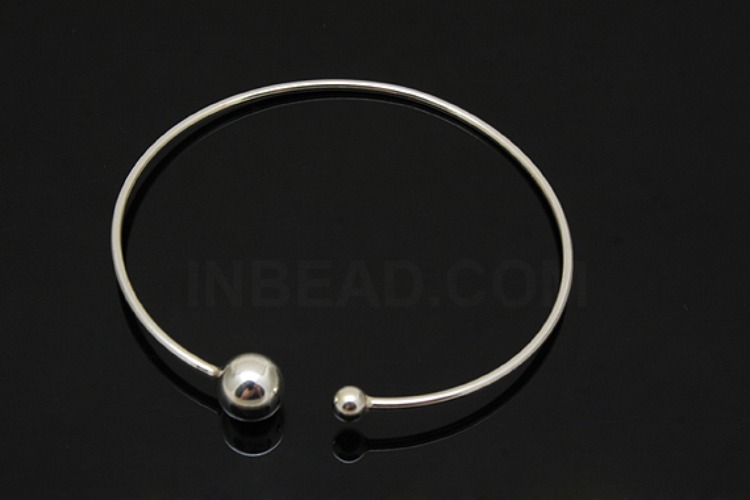 [W] K1320-Non Plated-(3pcs)-8mm 4mm Ball Bangle, Silver Bracelet-Wholesale Silver Bracelets, [PRODUCT_SEARCH_KEYWORD], JEWELFINGER-INBEAD, [CURRENT_CATE_NAME]