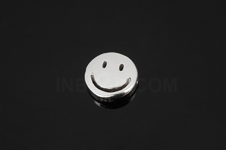 [W] V201-Rhodium Plated-(5pcs)-9mm Smile Silver Beads-Wholesale Silver Beads, [PRODUCT_SEARCH_KEYWORD], JEWELFINGER-INBEAD, [CURRENT_CATE_NAME]