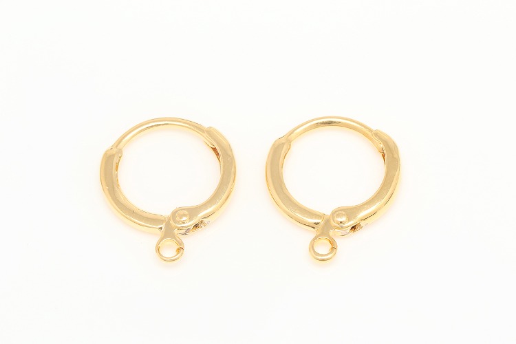 K372-Gold Plated (1pairs)-13mm Lever Back Earrings,One Touch Round Earrings,Earring Component -Nickel Free, [PRODUCT_SEARCH_KEYWORD], JEWELFINGER-INBEAD, [CURRENT_CATE_NAME]