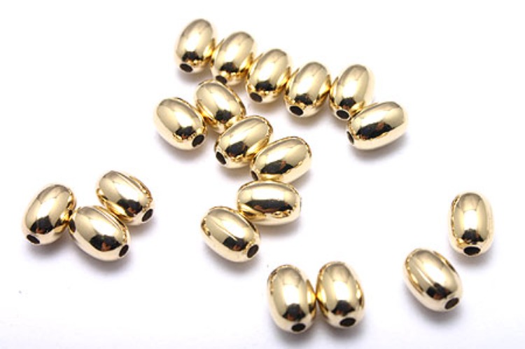 [W] K666-Gold Plated-(40pcs)-4.5*3mm Silver Beads-Wholesale Silver Beads, [PRODUCT_SEARCH_KEYWORD], JEWELFINGER-INBEAD, [CURRENT_CATE_NAME]