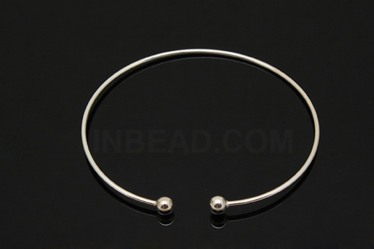 [W] K1319-Non Plated-(3pcs)-4mm Ball Bangle, Silver Bracelet-Wholesale Silver Bracelets, [PRODUCT_SEARCH_KEYWORD], JEWELFINGER-INBEAD, [CURRENT_CATE_NAME]