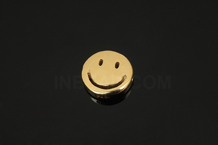 [W] V200-Gold Plated-(5pcs)-9mm Smile Silver Beads-Wholesale Silver Beads, [PRODUCT_SEARCH_KEYWORD], JEWELFINGER-INBEAD, [CURRENT_CATE_NAME]