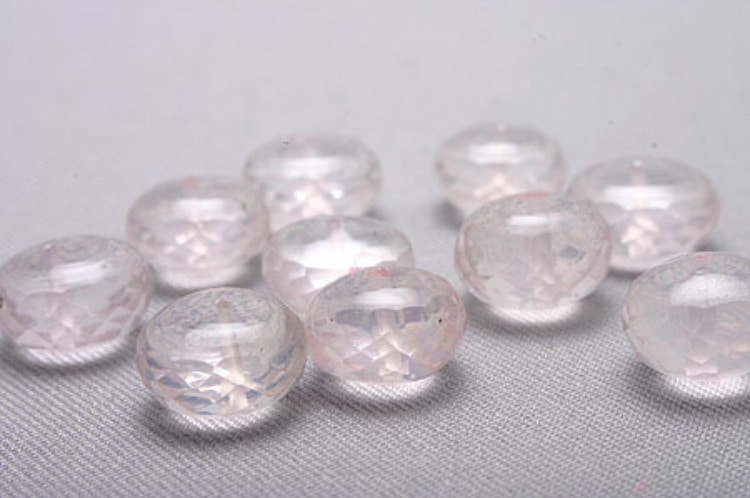G016-AAA Grade Natural Rose Quartz Faceted Rondelle(1piece), [PRODUCT_SEARCH_KEYWORD], JEWELFINGER-INBEAD, [CURRENT_CATE_NAME]
