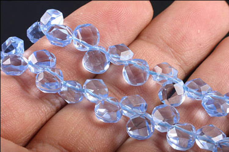 G004-7mm Faceted Crytsal Drop,Light Sapphire Tiny Drop ,Crystal Beads (10pcs), [PRODUCT_SEARCH_KEYWORD], JEWELFINGER-INBEAD, [CURRENT_CATE_NAME]