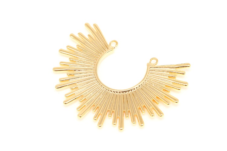K416-Gold Plated-(1piece)-41*31mm Sun Pendant-Starburst Charms-Half Sun Charms-Wholesale Pendants, [PRODUCT_SEARCH_KEYWORD], JEWELFINGER-INBEAD, [CURRENT_CATE_NAME]