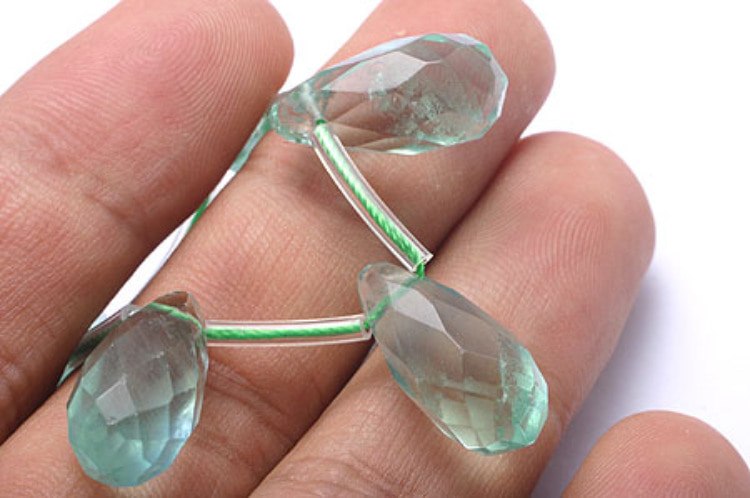 G012-Natural Green Fluorite Faceted Teardrops 20*10 mm (2pcs), [PRODUCT_SEARCH_KEYWORD], JEWELFINGER-INBEAD, [CURRENT_CATE_NAME]