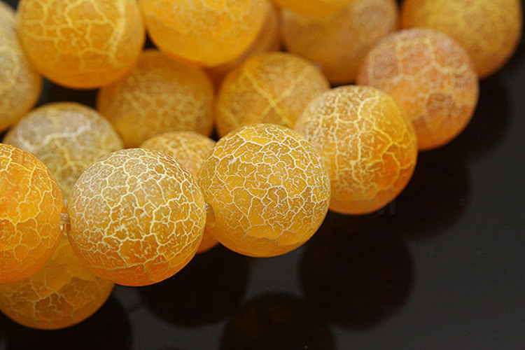 G144-Matt Yellow Agate Round 10mm -(4pcs), [PRODUCT_SEARCH_KEYWORD], JEWELFINGER-INBEAD, [CURRENT_CATE_NAME]