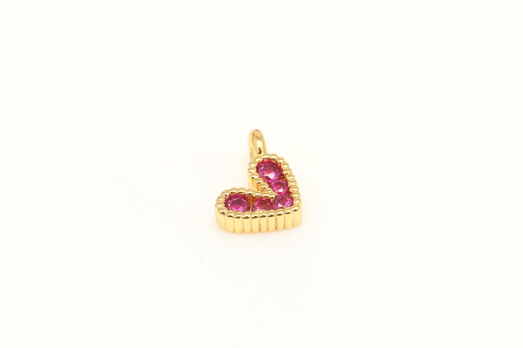 [W] CH5090-Gold Plated-(20pcs)-7*6mm Ruby Cubic Heart Charms,Necklace Earrings Making Supply-Nickel Free, [PRODUCT_SEARCH_KEYWORD], JEWELFINGER-INBEAD, [CURRENT_CATE_NAME]