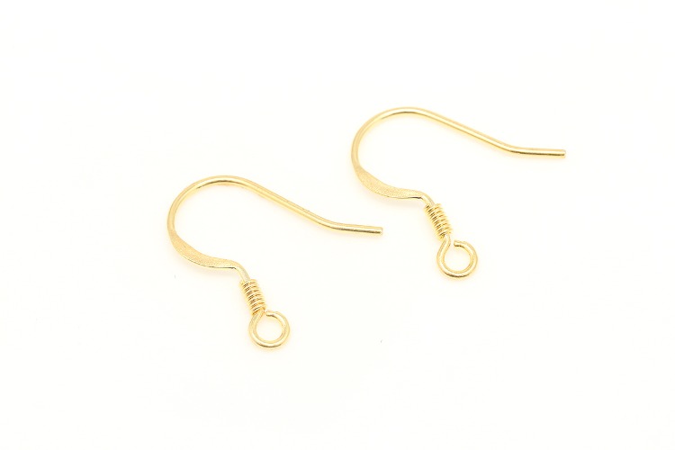K044-Gold Plated-(2pairs)-Earwires-Fish Hook Ear Wire-French Wire Hook-Wholesale Silver Earrings, [PRODUCT_SEARCH_KEYWORD], JEWELFINGER-INBEAD, [CURRENT_CATE_NAME]