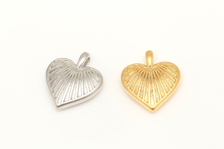 H995-Matt Gold Plated&amp;Matt Rhodium Plated-(2pcs)-14.5*17mm Heart Charms Heart Pendant Necklace Earrings Making Supply Color Option, [PRODUCT_SEARCH_KEYWORD], JEWELFINGER-INBEAD, [CURRENT_CATE_NAME]