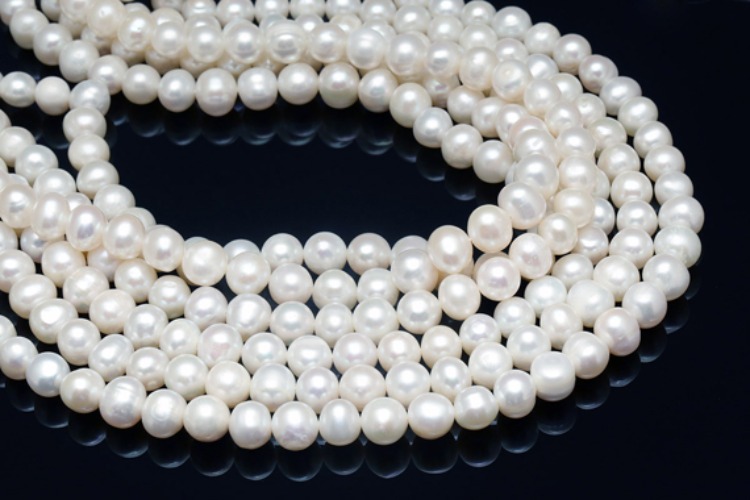 [W] JJ024-Freshwater Pearl-(6Strand)-7mm Freshwater Pearl-White-Wholesale Pearl, [PRODUCT_SEARCH_KEYWORD], JEWELFINGER-INBEAD, [CURRENT_CATE_NAME]