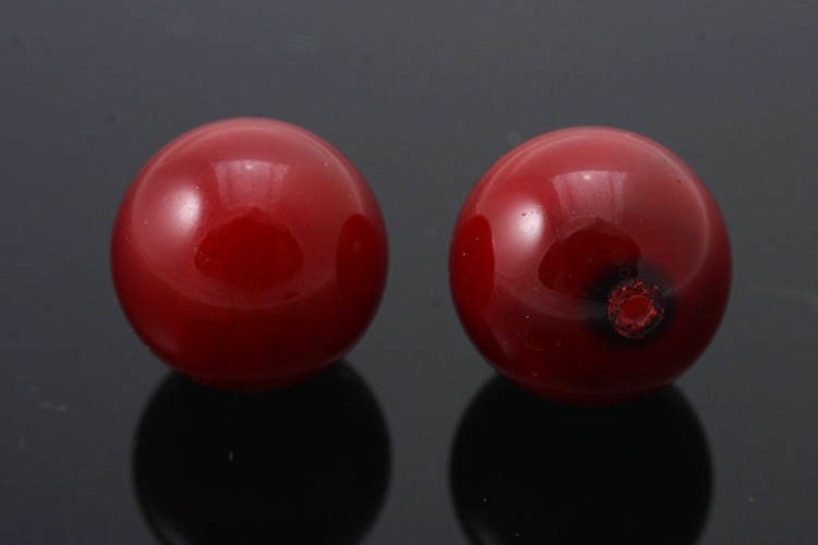 H963-Half-drilled-Shell Pearl-(1piece)-16mm Half drilled Shell Pearl-Red-Wholesale Pearl, [PRODUCT_SEARCH_KEYWORD], JEWELFINGER-INBEAD, [CURRENT_CATE_NAME]